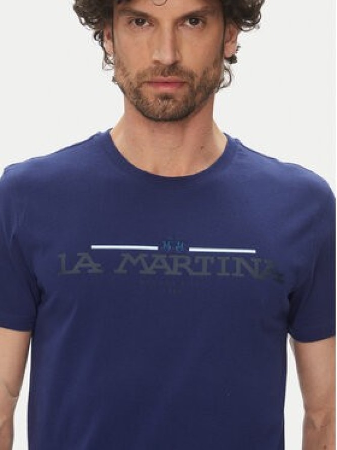 La Martina T-Shirt Aguer MAR304 JS206 Granatowy Regular Fit