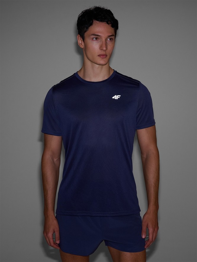 4F Koszulka do biegania regular szybkoschnąca męska - szara XL