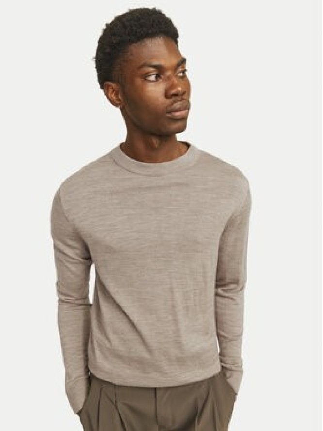 Jack & Jones Sweter Merino 12216817 Szary Regular Fit
