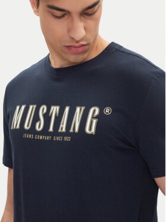 Mustang T-Shirt Austin 1016281 Granatowy Regular Fit
