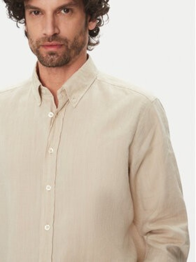Hechter Paris Koszula 60356 151600 Beżowy Regular Fit