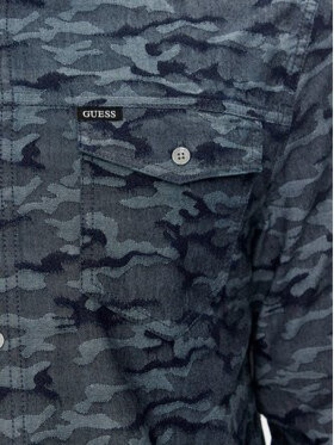 Guess Koszula Collins M4YH80 WGF50 Granatowy Regular Fit