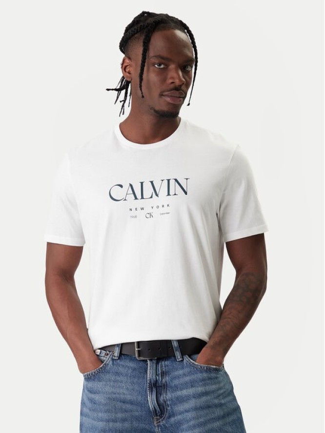 Calvin Klein T-Shirt LV04RE807G Biały Regular Fit