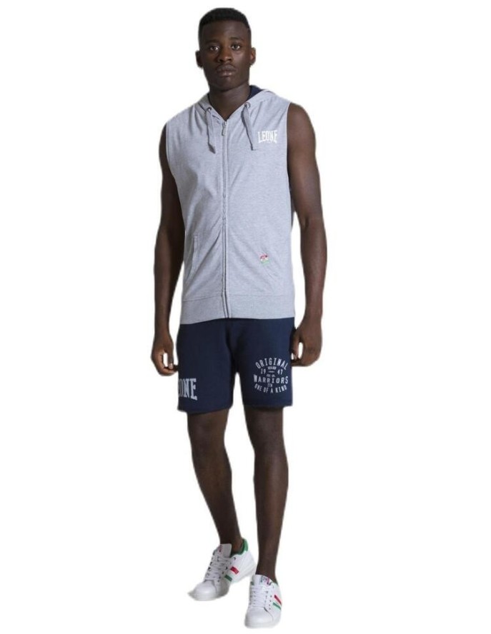 Męska bluza bez rękawów z kapturem i zamkiem Leone 1947 Apparel