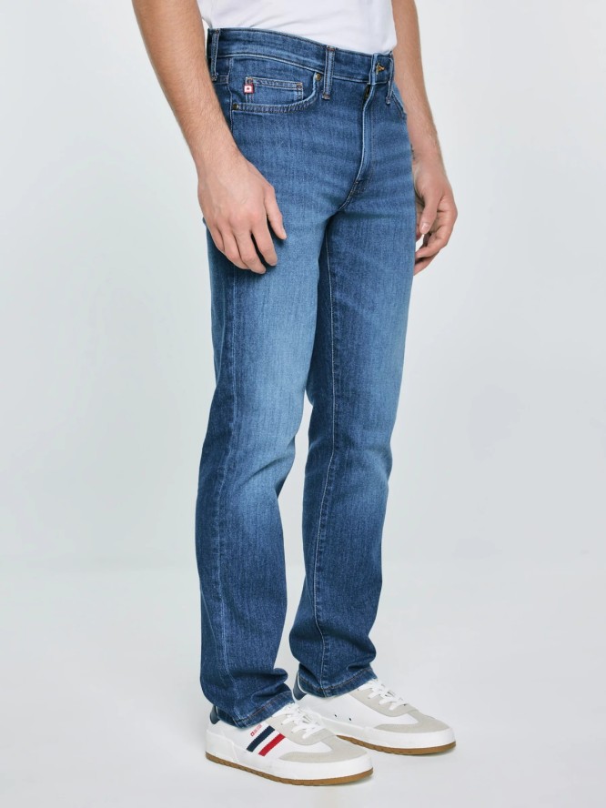 Jeansy męskie dopasowane granatowe Terry High Waist 552