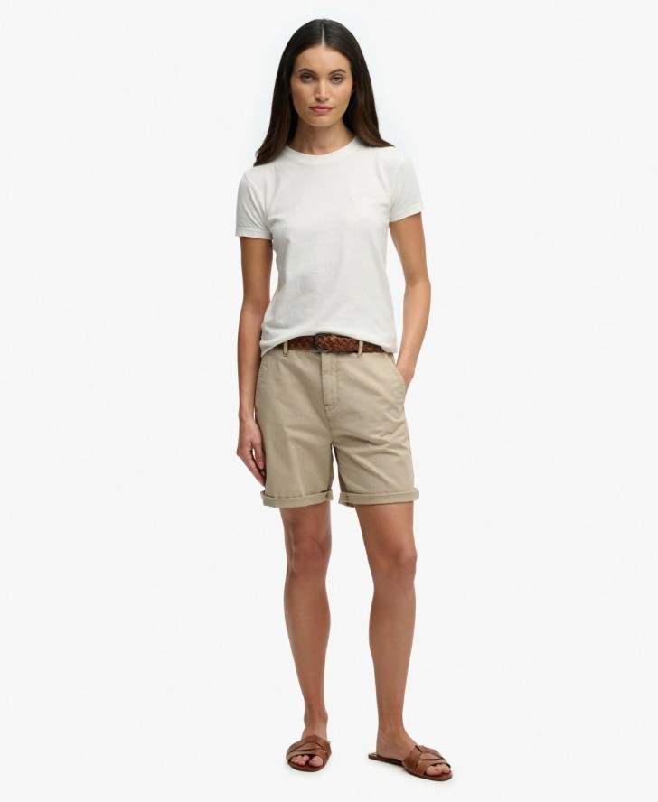 superdry Chino Shorts – Relaxed fit 97% bawełny – Stonewash Taupe Brown