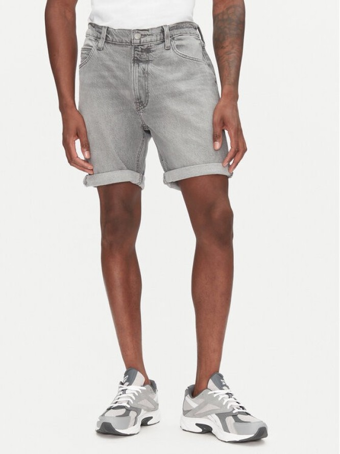 Lee Szorty jeansowe Rider 112363904 Szary Slim Fit