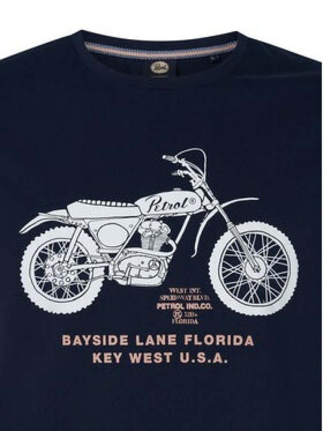 Petrol Industries T-Shirt M-1050-TSR707 Granatowy Regular Fit