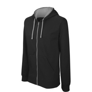 Bluza z kapturem na zamek Kariban Contrastée