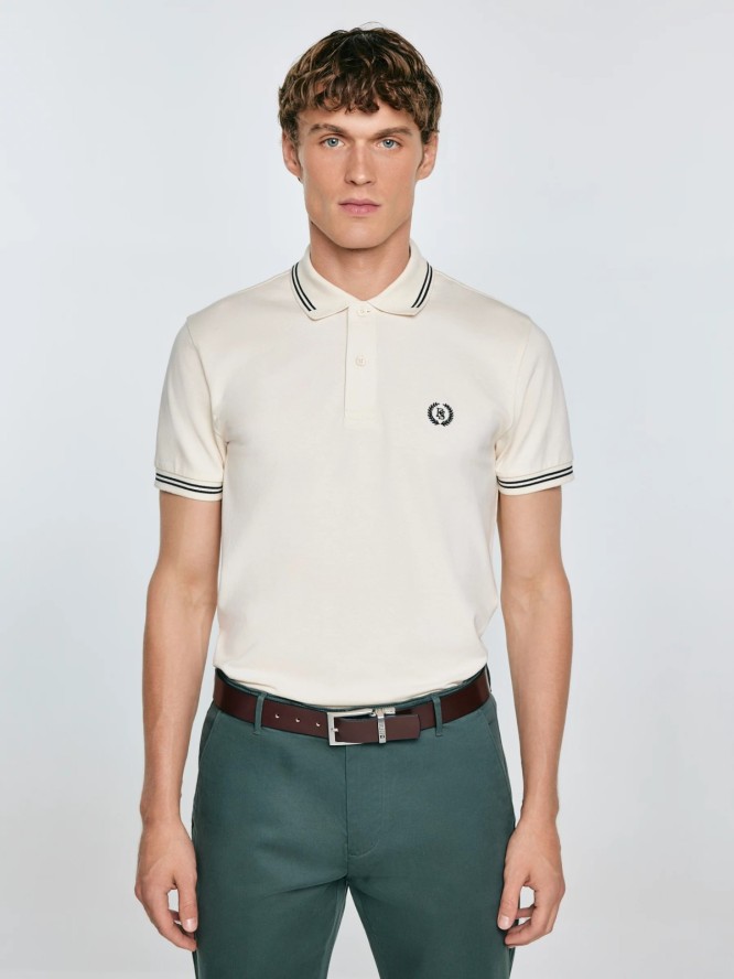 Koszulka męska polo kremowa Poller 103