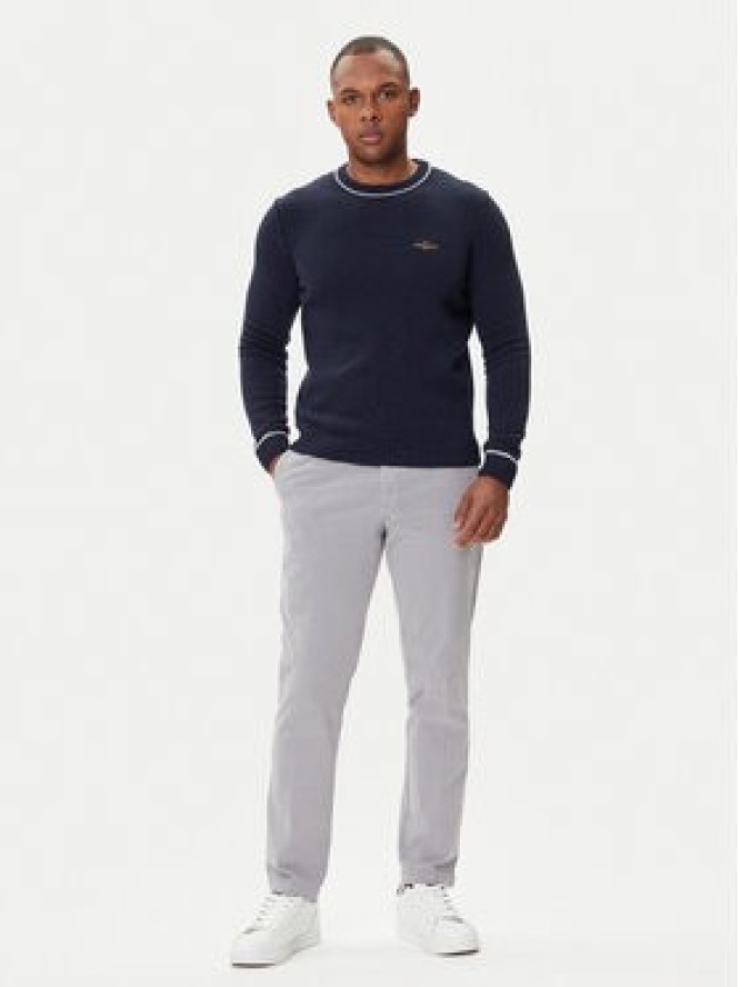 Aeronautica Militare Sweter 252MA1608UL00924 Granatowy Regular Fit