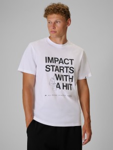 4F T-shirt regular z nadrukiem męski - biały XL