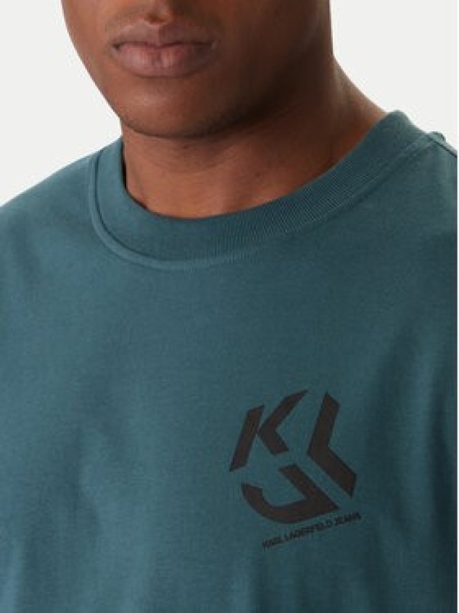 Karl Lagerfeld Jeans T-Shirt A2M17072 Zielony Regular Fit