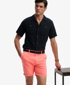 superdry Premium Regular chino szorty slim – Torch Flame Orange