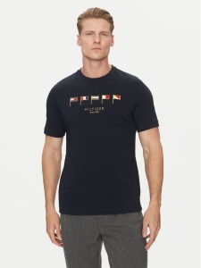 Tommy Hilfiger T-Shirt Multi Flags MW0MW38616 Granatowy Regular Fit