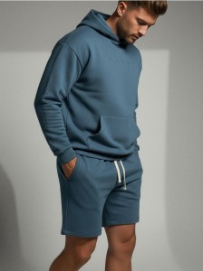 Szorty z wiązaniem - niebieski