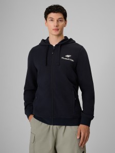 4F Bluza dresowa regular z kapturem męska - granatowa L