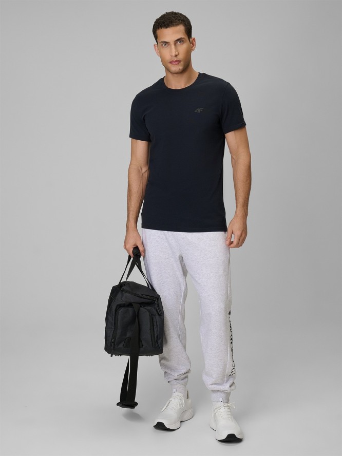 4F T-shirt slim gładki męski - granatowy L