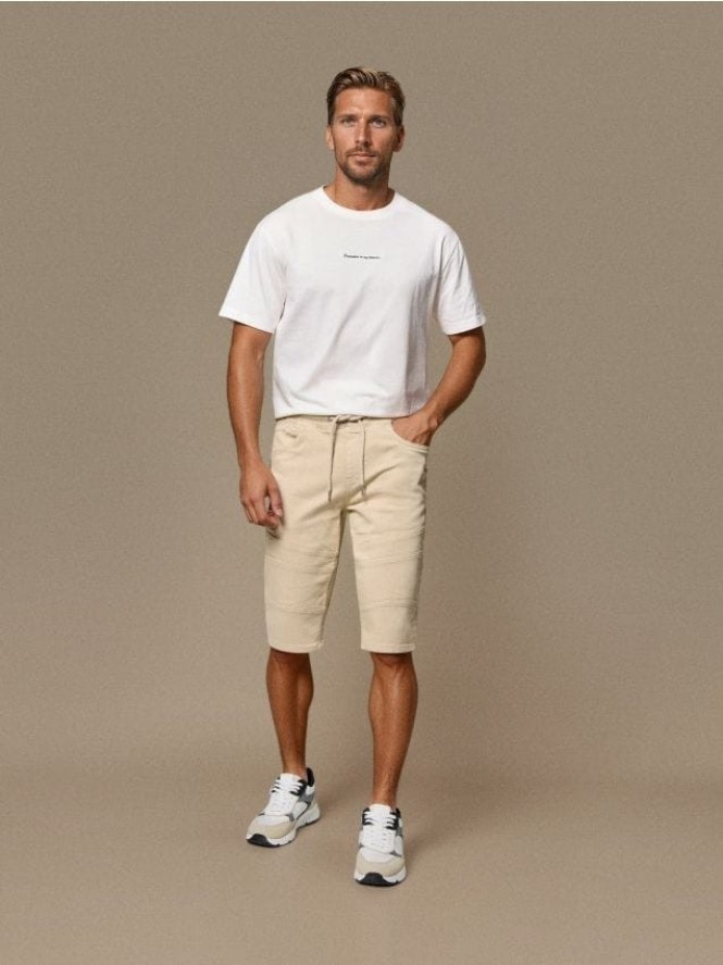 Szorty jeansowe jogger - beżowy