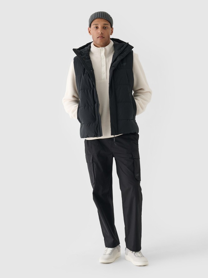 4F Spodnie casual cargo męskie - czarne L