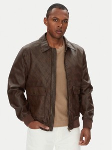 Guess Kurtka z imitacji skóry M5YL01 WGUC0 Brązowy Regular Fit