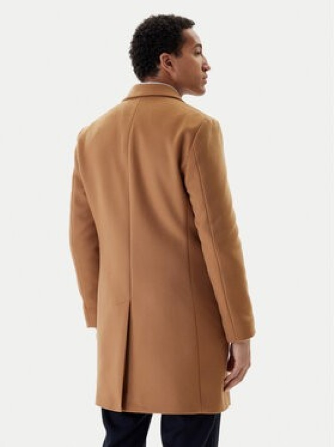 Tommy Hilfiger Płaszcz wełniany MW0MW40768 Brązowy Regular Fit