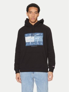 Tommy Jeans Bluza Dna Flag Twist DM0DM21100 Czarny Regular Fit