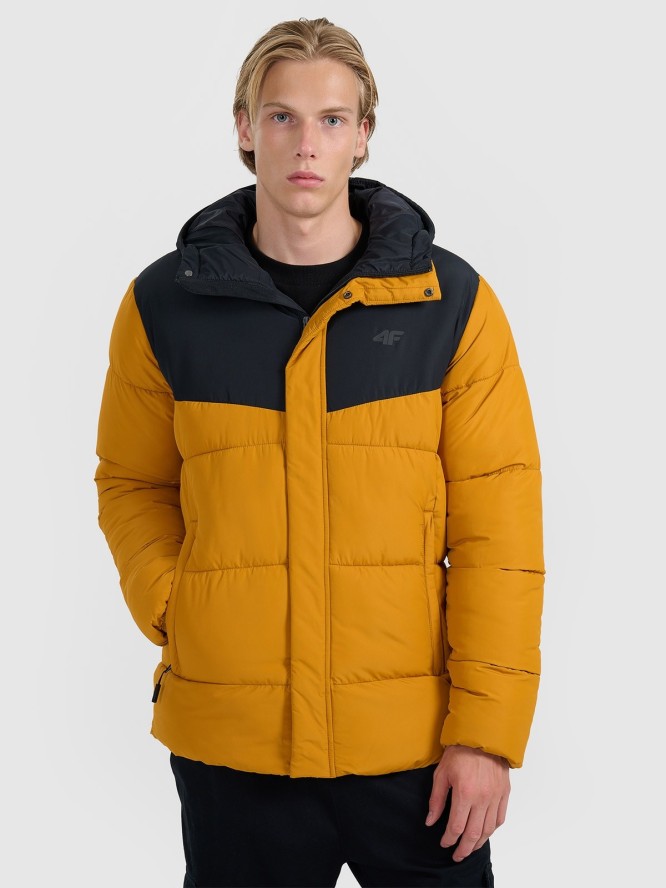 4F Kurtka puchowa z wypełnieniem syntetycznym męska - żółta S