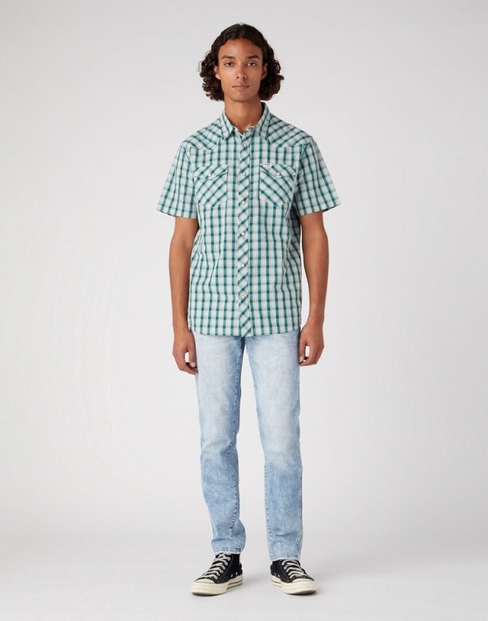 WRANGLER LARSTON MĘSKIE SPODNIE JEANSOWE DUSKY CLOUD W18SYJZ53 112331151