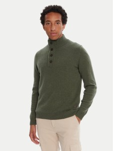 Barbour Sweter Patch Half Zip MKN0585OL51 Zielony Regular Fit