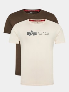 Alpha Industries Komplet t-shirtów Alpha Label T 2 118534 Kolorowy Regular Fit
