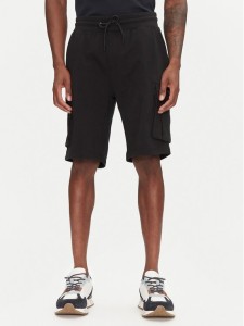 Aeronautica Militare Szorty sportowe 251BF025F459 Czarny Regular Fit