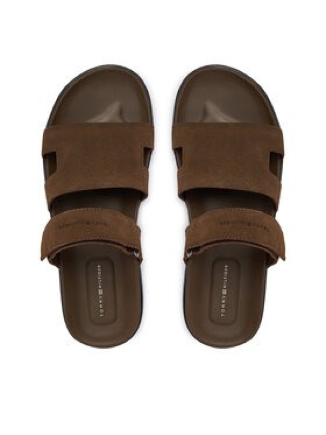 Tommy Hilfiger Klapki Adjustable Premium Suede Sandal FM0FM05774 Brązowy