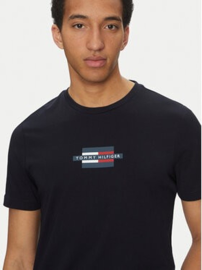 Tommy Hilfiger T-Shirt Flag Box MW0MW38636 Granatowy Regular Fit