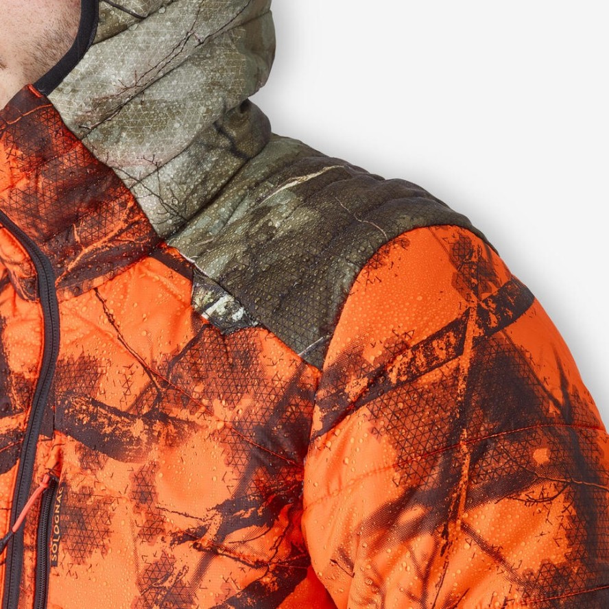 Kurtka myśliwska zimowa Solognac 900 camo treemetic fluo