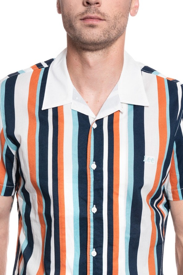 MĘSKA KOSZULA LEE SS BOWLING SHIRT REGULAR FIT DESERT ORANGE L68BTAOB 112117037