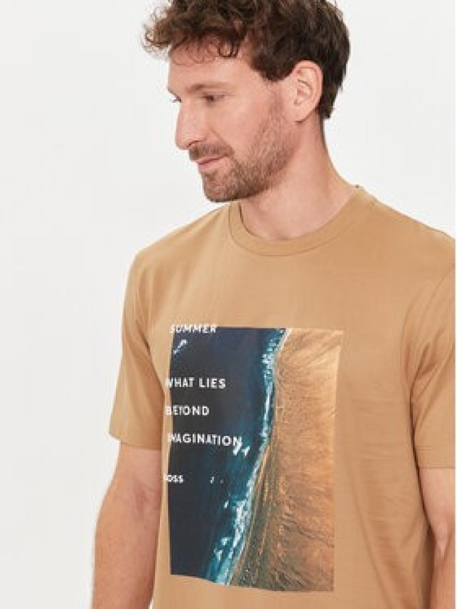 Boss T-Shirt Tiburt 388 50512132 Beżowy Regular Fit