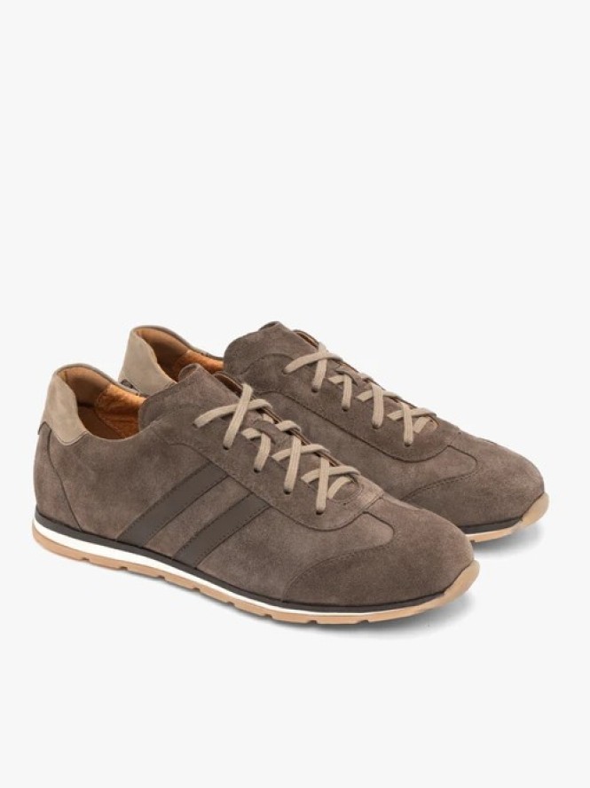 Brązowo-szare sznurowane sneakersy