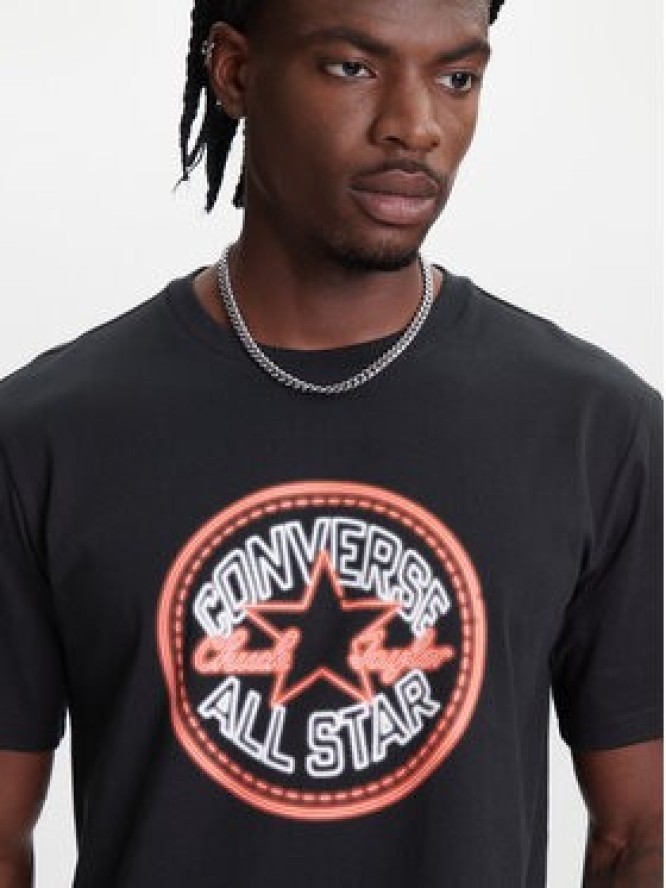 Converse T-Shirt Neon Sign All Star Patch 10027722-A01 Czarny Regular Fit