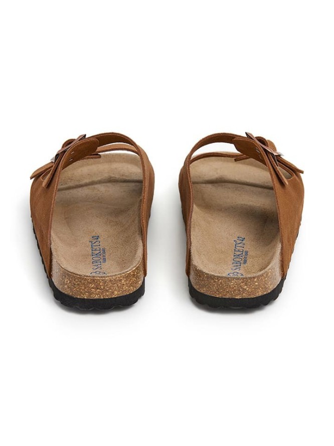 SABOKETS Skórzane klapki w kolorze brązowym rozmiar: 40