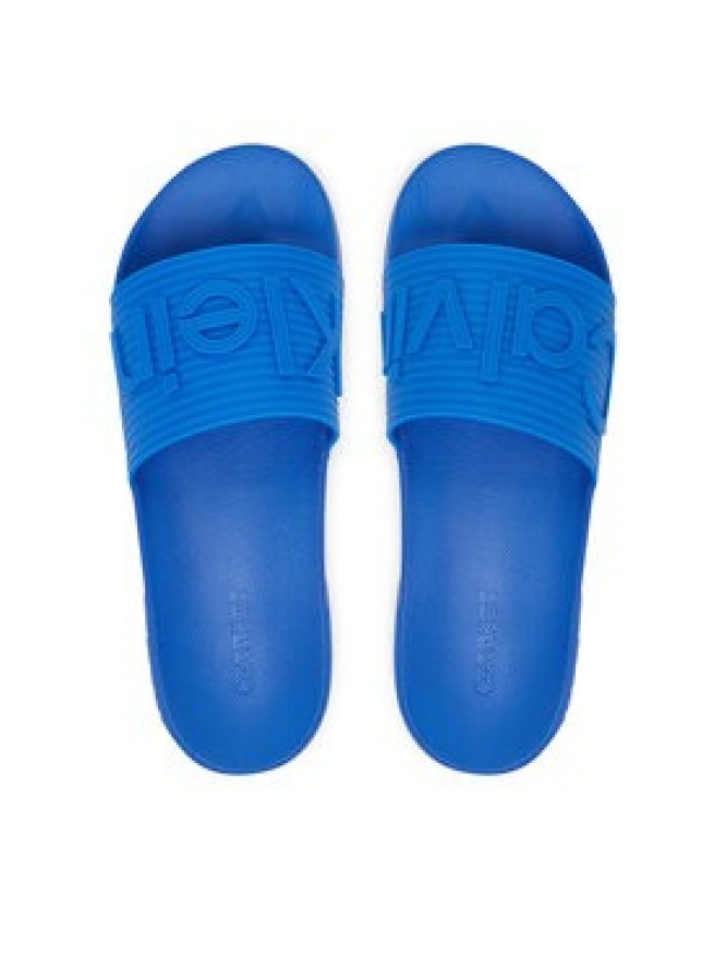 Calvin Klein Klapki Nemo - Contoured Emblem Logo Sliders HM0HM02113 Niebieski