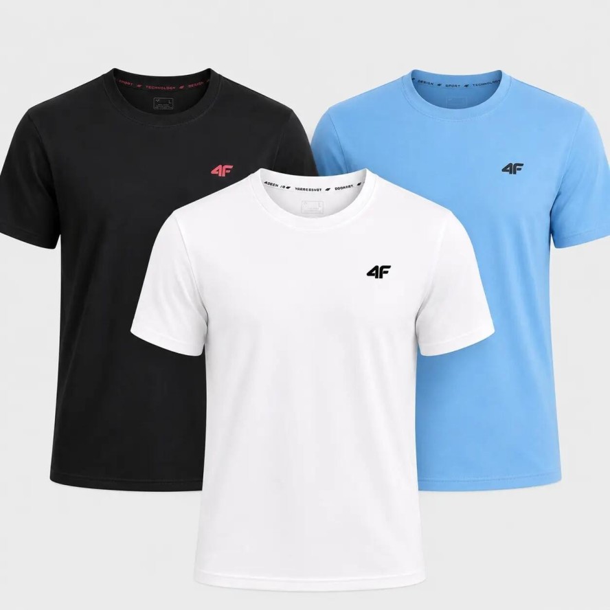 KOMPLET KOSZULEK MĘSKICH 4F ZESTAW 3PAK NA CO DZIEŃ T-SHIRT SPORTOWY