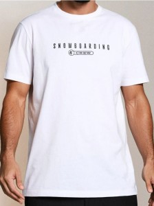 Bawełniana koszulka z napisem - biały