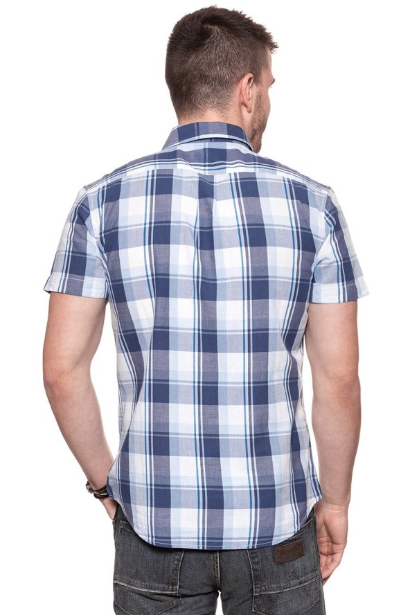 KOSZULA MĘSKA KRÓTKI RĘKAW WRANGLER SS 1PKT SHIRT PATRIOT BLUE W5860NQ5H 112129521