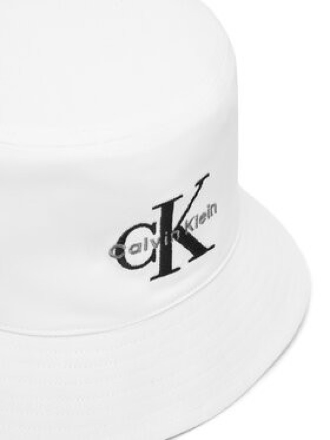 Calvin Klein Kapelusz Monologo Embroidery Bucket Hat LV04G5020G Biały