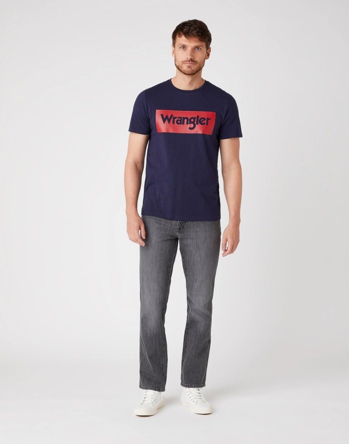 MĘSKI T-SHIRT WRANGLER SS LOGO TEE NAVY W742FK114 112131081