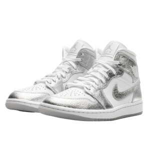 Buty do chodzenia dla dorosłych Air Jordan 1 Mid SE Metallic Silver