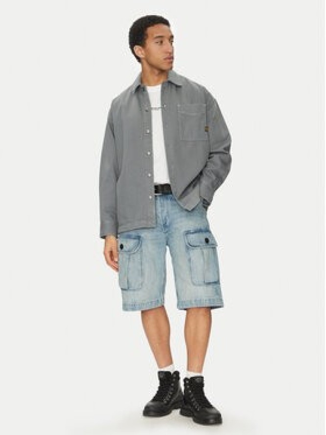 G-Star Raw Szorty jeansowe Bend 3D Cargo D26528-D788 H119 Błękitny Relaxed Fit
