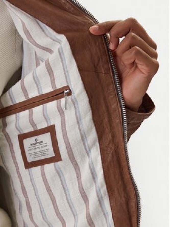 Milestone Kurtka skórzana Oliverio 611099 60770 Brązowy Regular Fit