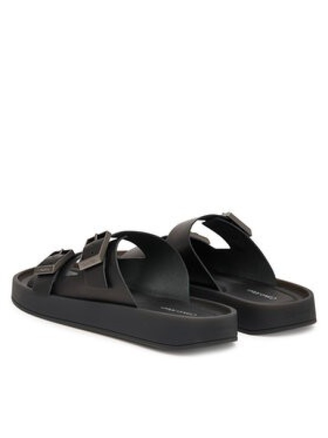 Calvin Klein Klapki Ergon Double Bar Sandal Lth HM0HM02097 Czarny